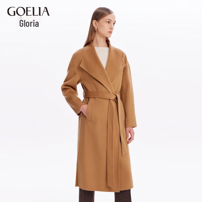 GOELIA Double-Faced Cashmere French Style Mid-Length Coat