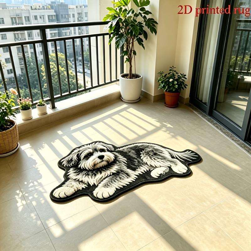 Irregular Long Pile Puppy Rug Non Slip Water Absorbent Bath Mat Soft Plush Bedroom Bedside Rug Cute Home Decor