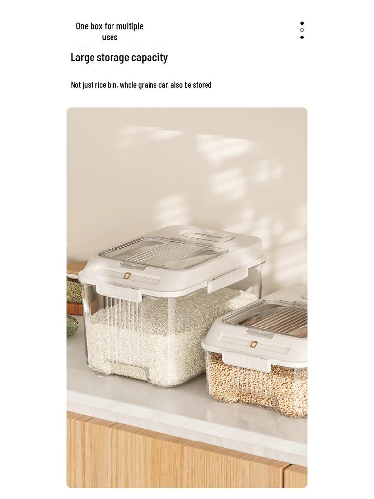 20 Цзинь Пищевое Герметичное Ведро для Риса - Защита от Насекомых/Влагозащита, Сохранение Свежести, Нажимного Типа для Зерна и Муки