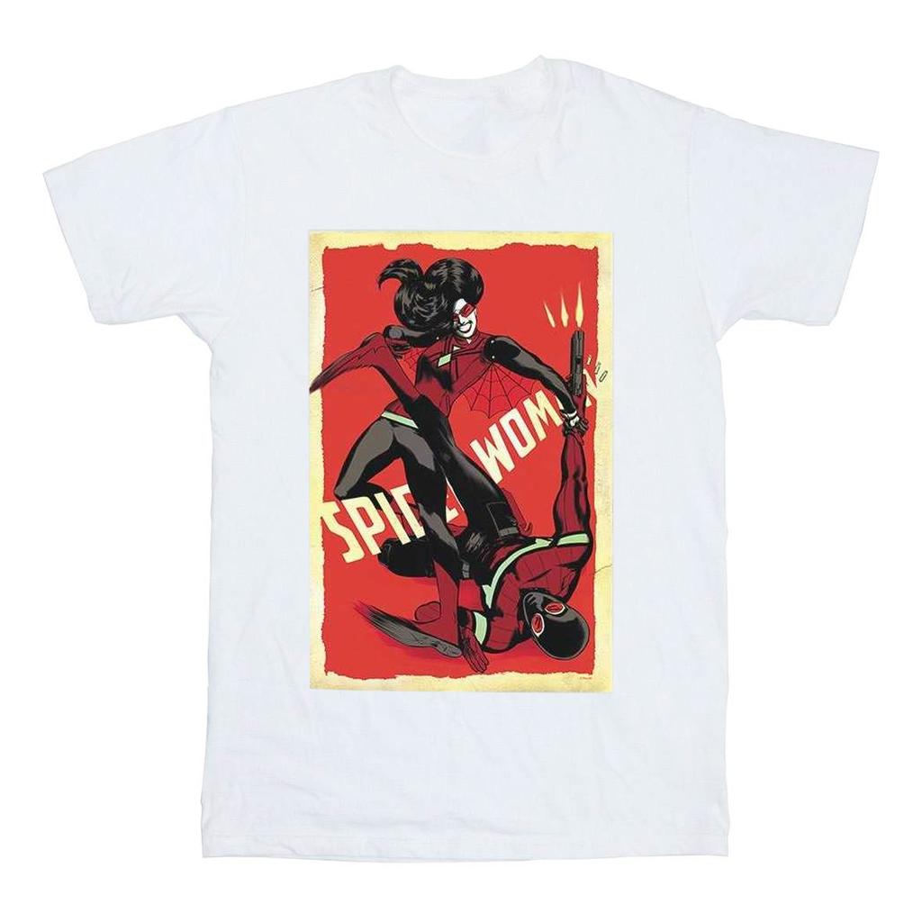 Marvel Womens/Ladies Spider-Woman Fight Cotton Boyfriend T-Shirt