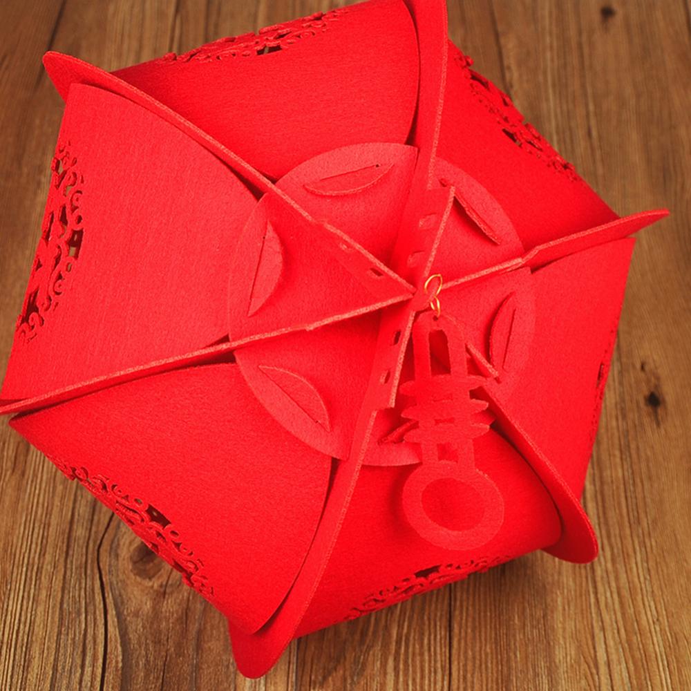 Chinese New Year Lantern Spring Festival Non-woven Fabric Hanging Chinese Lantern Festive Party DIY Home Decoration Red Lantern