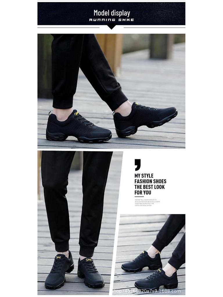 Men's Lightweight White Dance Shoes - Soft Sole Jazz & Square Dance Sneakers for All Seasons