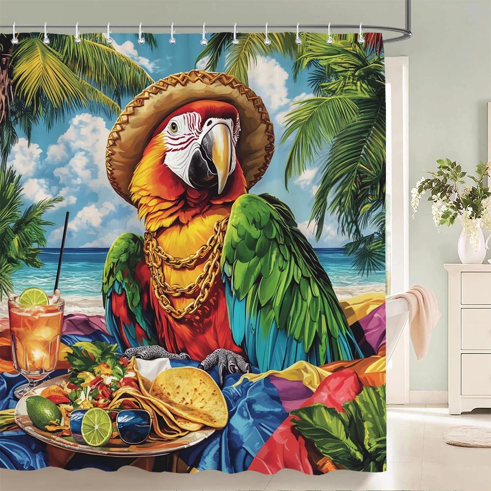 Individuality Creative Beach Animals Fabric Shower Curtain Bath Curtains For Bathroom Funny Cats And Dogs Home Decorate Curtain