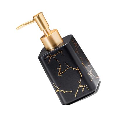 Ceramic Soap Dispenser Marble Detailing Liquid Container For Hand Wash Shampoo And More Refillable