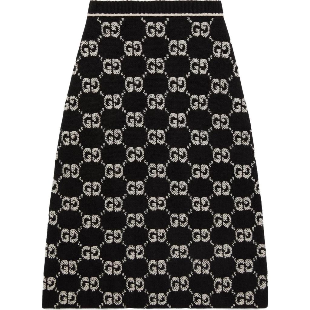 GUCCI Gg Jacquard A-Line Knit Skirt 713301-XKCNA-2668