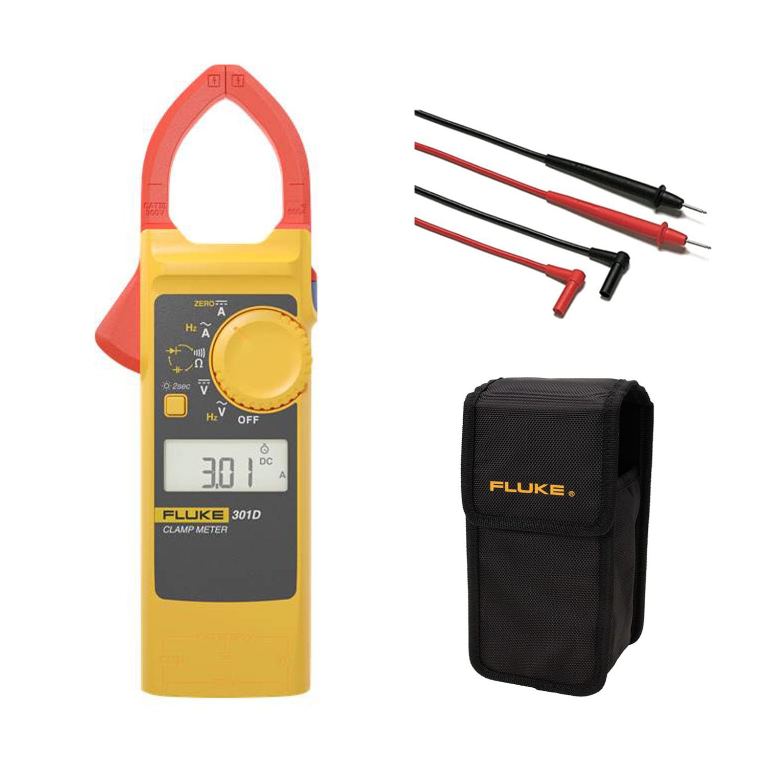 

FLUKE Clamp Meter Current Test Lead 301D Portable Soft Case Combo Product AC/DC (TL75 Included) + FC-VT08/301