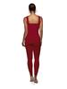 Women's Solid Color Ribbed Sleeveless Bodysuit: Square Neck, Backless, Hip-Lifting Slim-Fit Jumpsuit