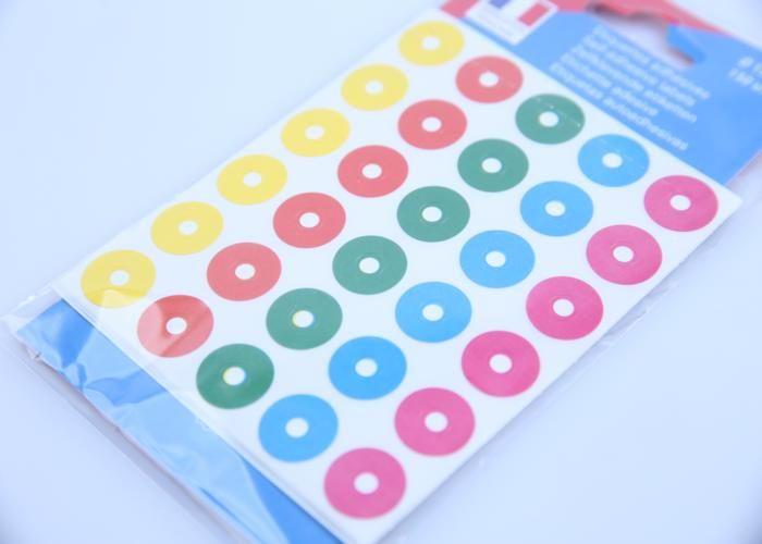 Oeillets adhésifs indéchirables Coul. Assorties Ø15