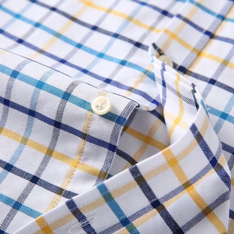 100% Reine Baumwolle Oxford Hemden für Herren Langarm Kariertes Hemd Gestreiftes Männliches Business Karriertes Rotes Hemd Herren Designer Kleidung 7XL