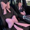 Streamer Ribbon Bow Car Neck Pillow Ribbon Bow Linen Bow Car Headrest Lumbar Rest Pillow   Car Seat