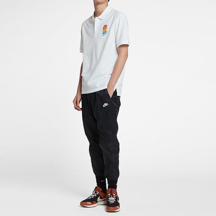 Nike Sportswear Rainbow Gradient Swoosh Polo Shirt Men Tops White CI9595-100