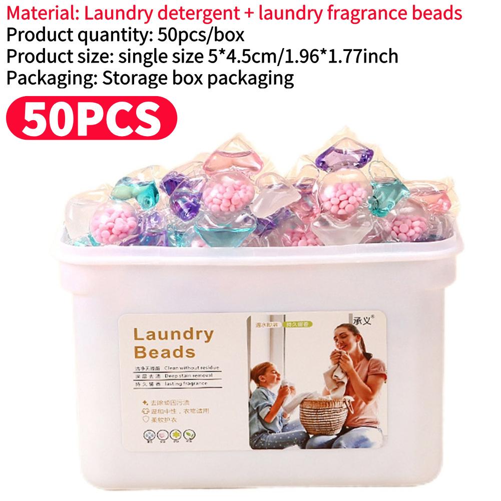 100Pcs Detergent Liquid Capsule Ball Anti Static Wash Scent Booster Beads Lasting Household Cleaning Tools