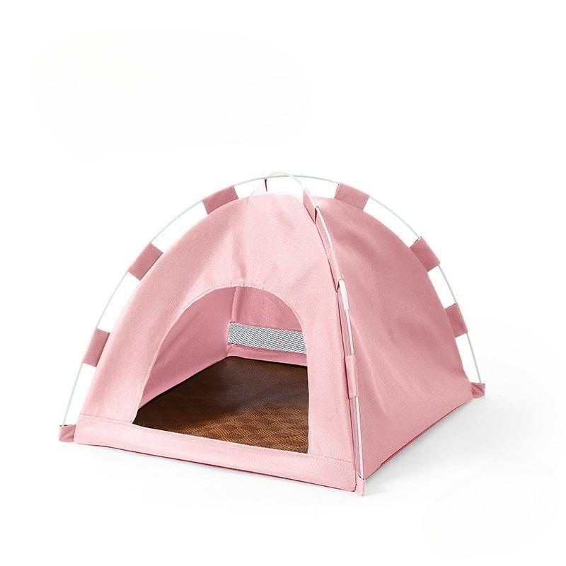 

Складний котячий будиночок для тварин Four Seasons Універсальний кот і собака Pet Nest Summer Cool Mat Outdoor Portable Складаний дихаючий 35-35-30 рожевий