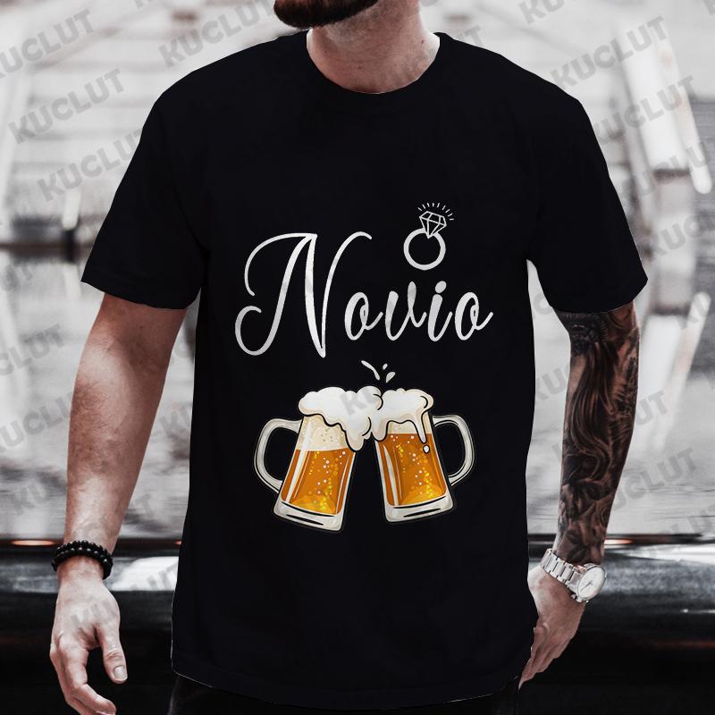 Spanish Evg Team Groom Man T-shirt Boyfriend Single Farewell Oversized Clothing Bachelor Party Beer Graphic Tops Wedding Tees