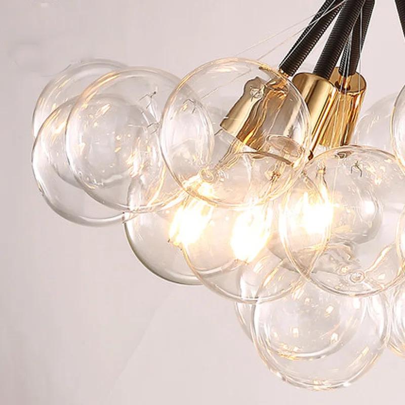 Nordic Glasses Chandelier Balck White Coffee Wires Pendant Lights 9 /12 /18 Glass Hanging Lights Luminaria Home Decor