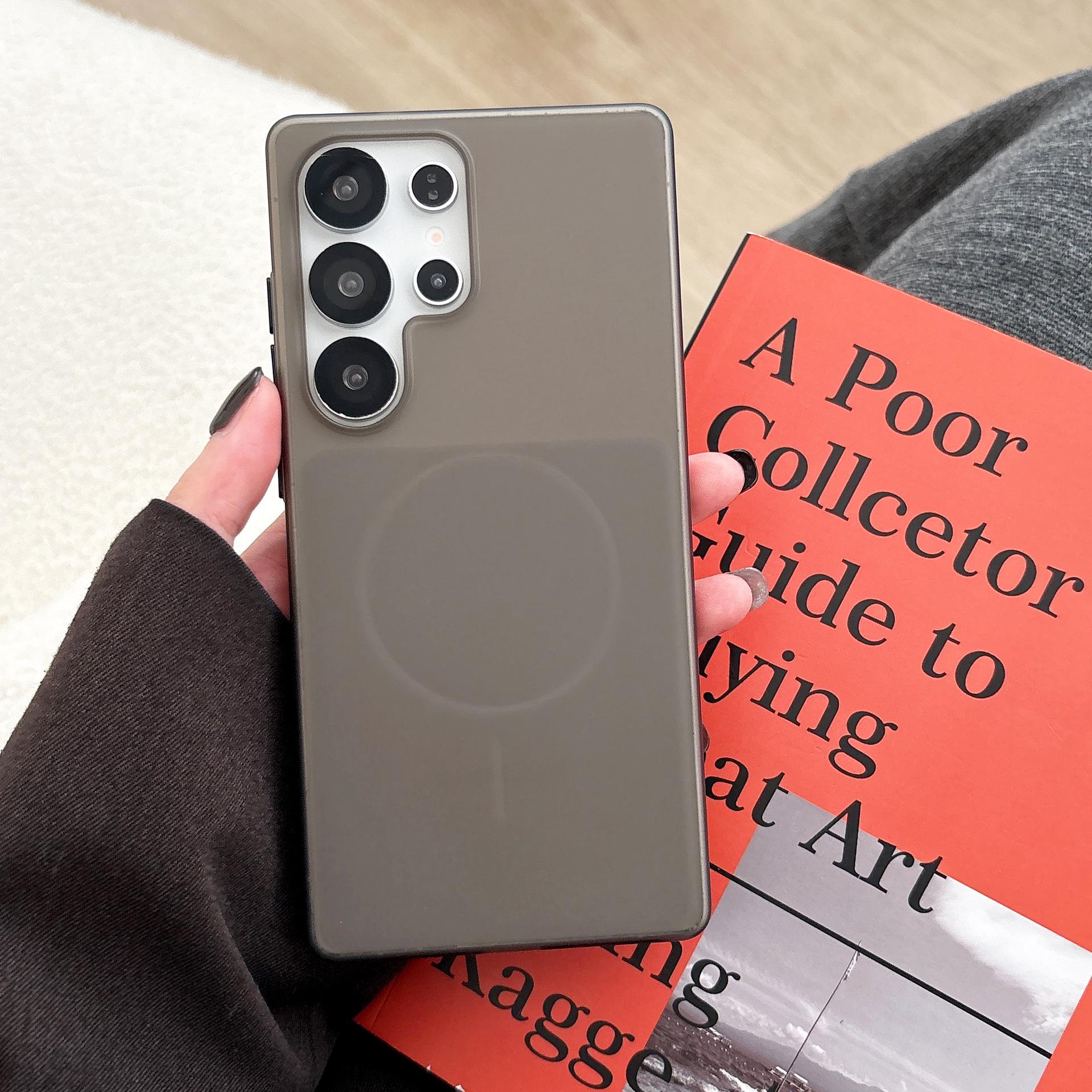 Cross-Border Samsung Galaxy S26 Ultra-Slim Skin-Feel Matte Case: Metal S24U/S25U Drop-Proof Protection S24 Ultra чёрный