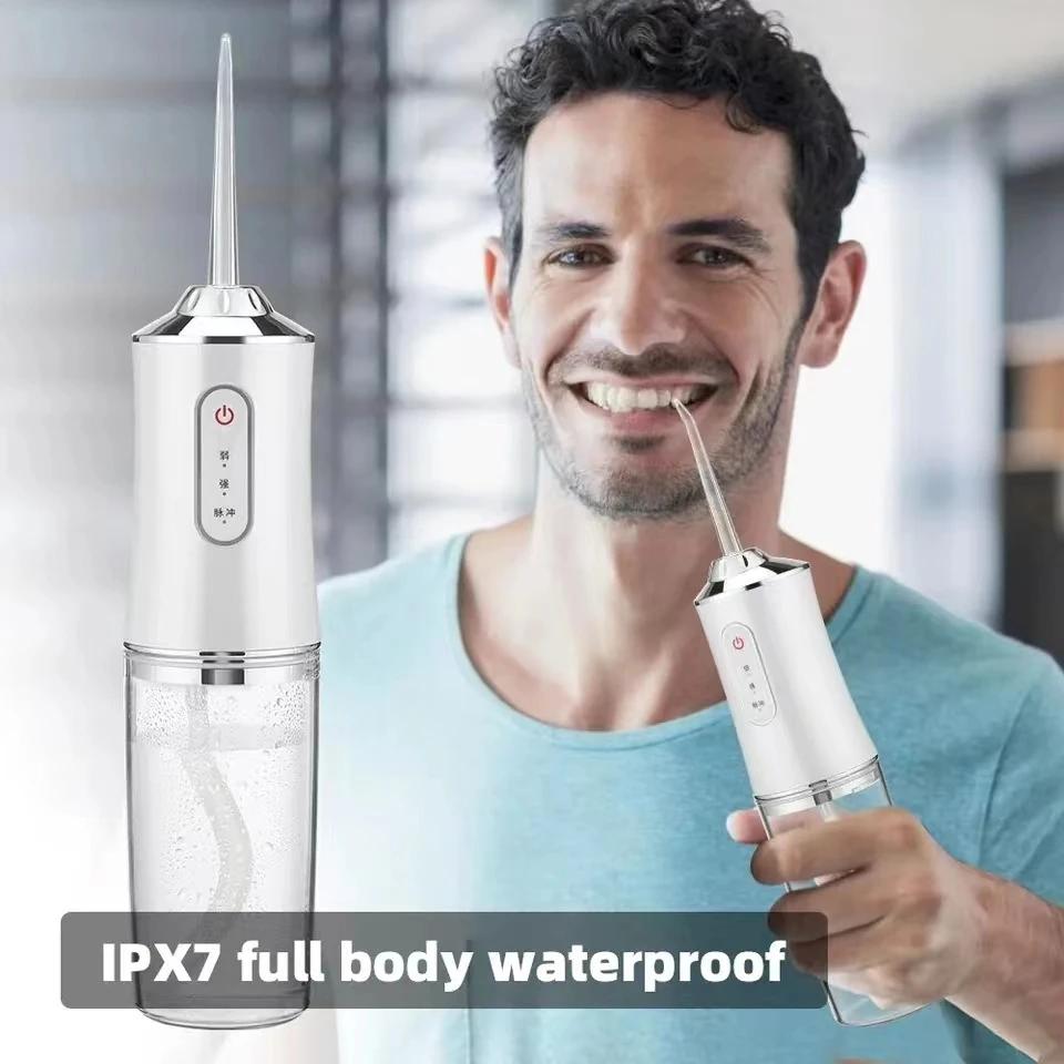 Water Flosser Munddusche USB Wiederaufladbar 220ml 3 Modi Tragbar Zahnwasserbehälter für Zähne Wasserdicht Zahnreiniger Flosser