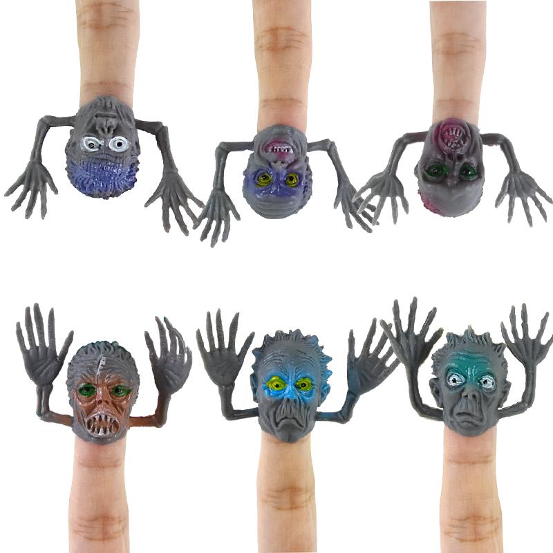 5Pcs Monster Finger Puppets Toy Zombie Head Tell Story Hand Toys Kids Birthday Party Favors Halloween Gift Goodie Bag Fillers