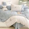 High-end, Fresh, 100-count Pure Cotton, Long-staple Cotton Four-piece Set, Cute Bear Embroidered Quilt Cover, Pure Cotton Bedding