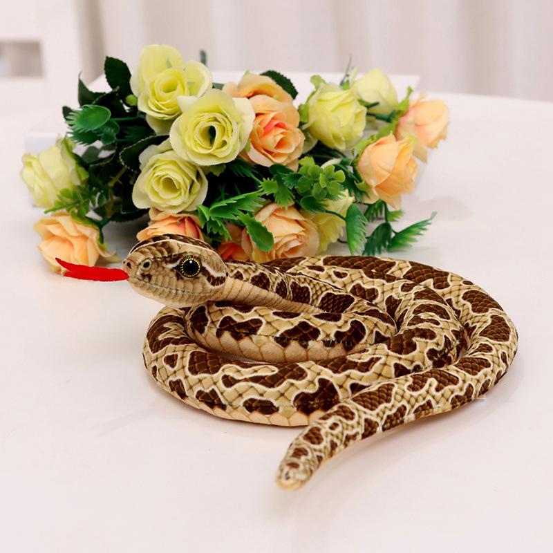 

Simulated snake coiled snake doll plush toy zodiac snake toy boys funny rag doll performance props 100cm Coiled Snake - Small (0.07kg)