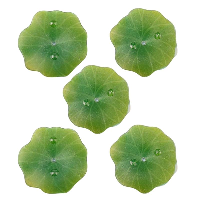 

5pcs Lotuses Flower/Leaf Ornament Lightweight Resin Jewelry Findings Kit Jewelry Supplies for Crafting and Art Projects