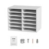 Literature Organizers, 12 Compartments Office Mailbox with Adjustable Shelves, Wood Literature Sorter 20.4x12x16.1 Inches for Office, Home, Classroom,