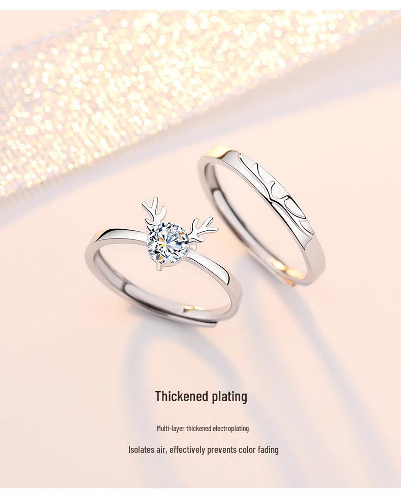 Sterling Silver Matching Couple Rings for Men and Women - Anniversary Wedding Gifts