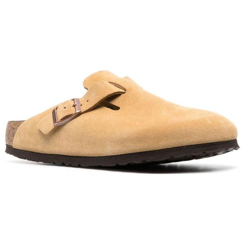 Birkenstock Boston Suede Leather Latte Cream Women Sneakers 1026164