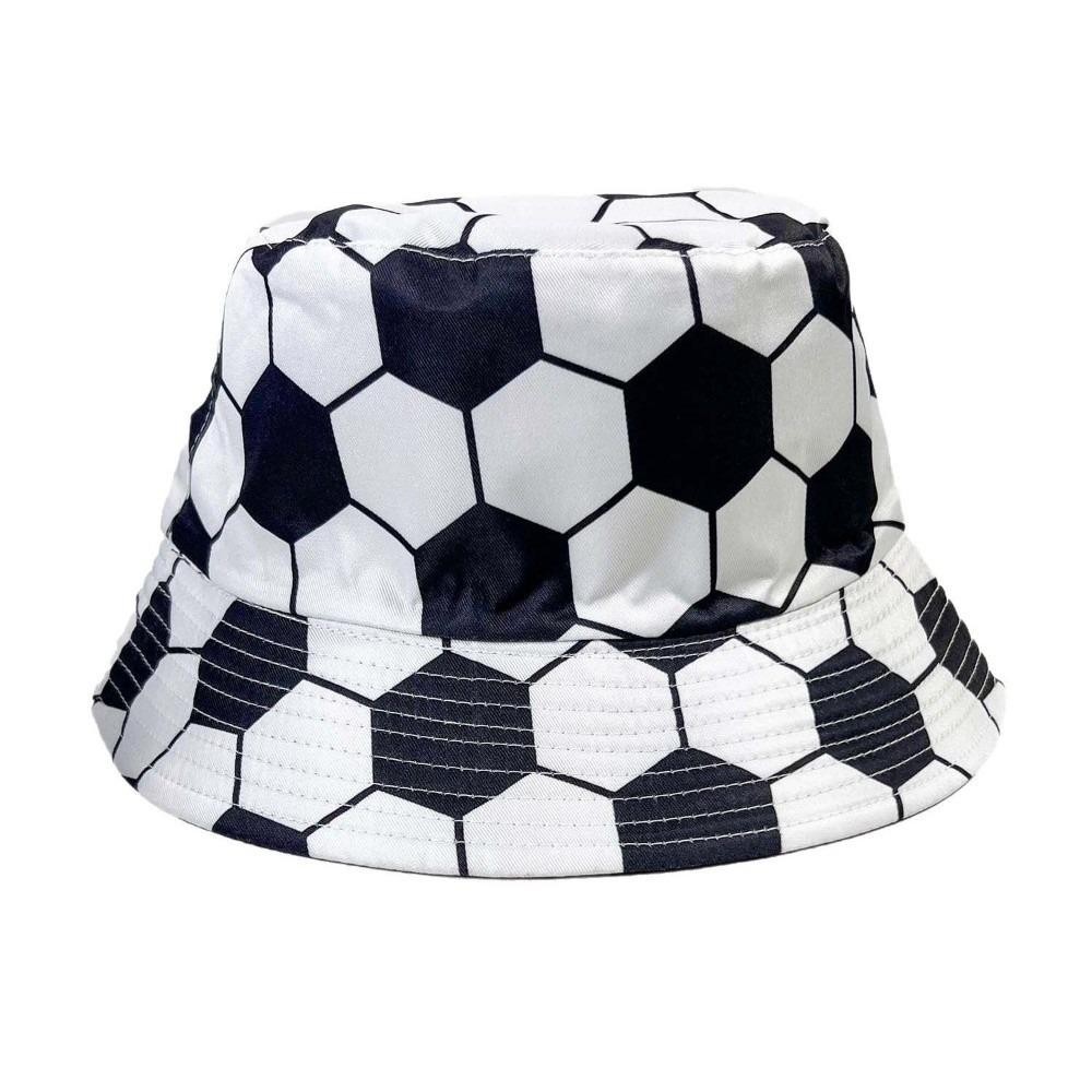 

Folding Soccer Pattern Bucket Cap Breathable Football Fisherman Hat Sunscreen Basin Cap Sunshade Style 1