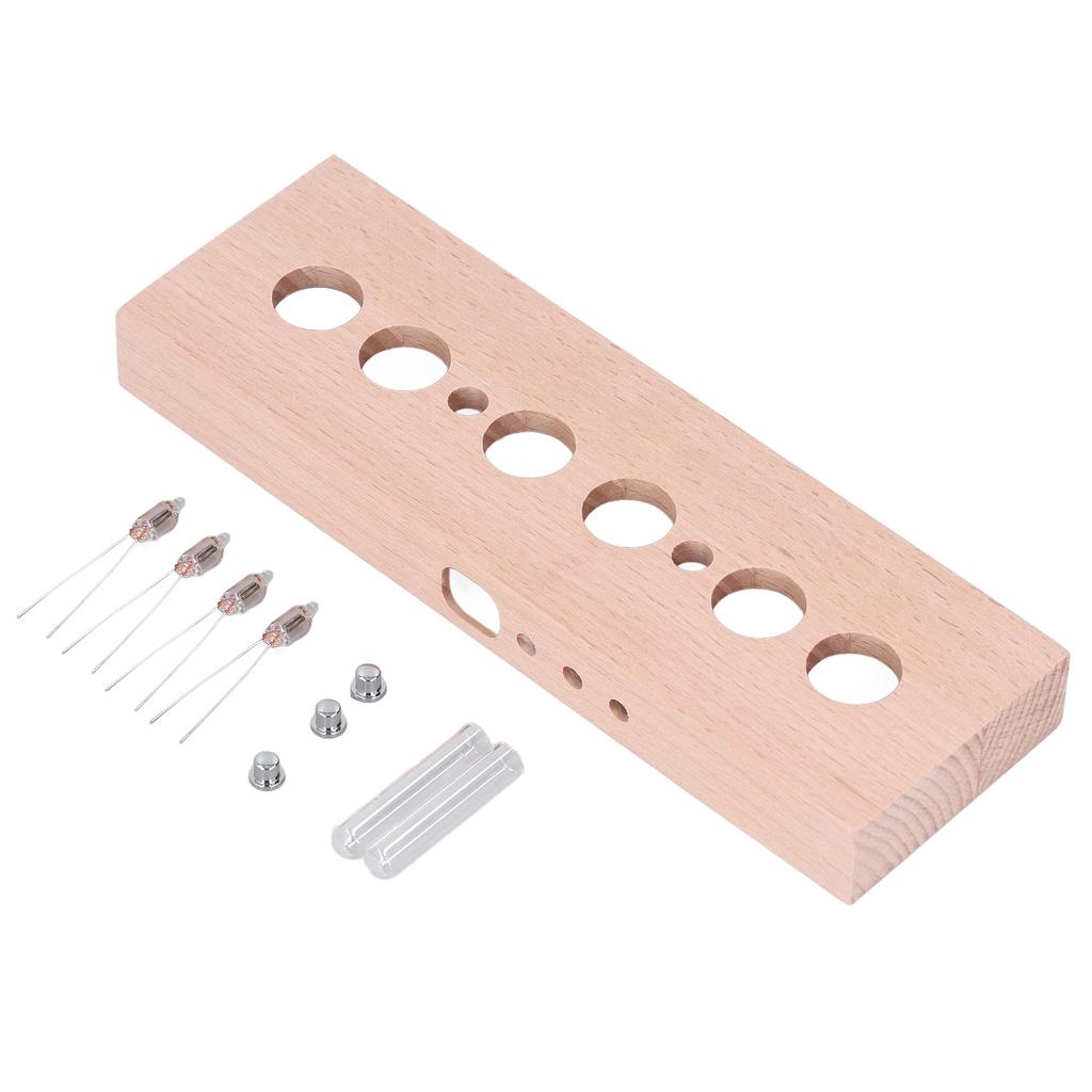 DIY Glimmröhrenuhr-Bausatz 4 Röhren Buchenholzgehäuse IN14 Röhrenuhr Ersatzset