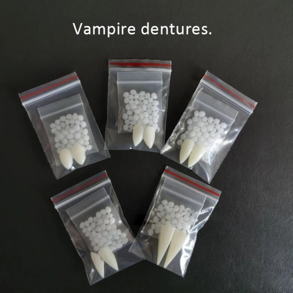 False Teeth Props Halloween Vampire Teeth Fangs Dentures Props Resin Fangs With Solid Glue Party Holiday Cosplay Decorations