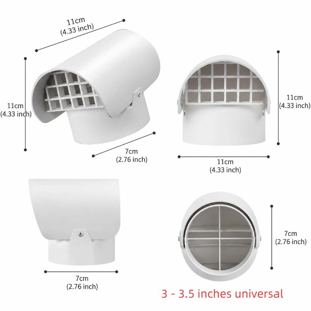 Fine Filter Screen Radon Exhaust Vent Cover Weatherproof Vent Hood  Air Exhaust Circulation