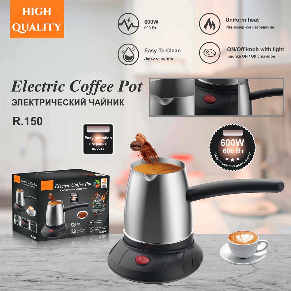 600W 500ML Turkey Electric Coffee Pot Portable Stainless Steel Electric Coffee Maker Household Hot Water Pot