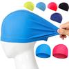 1Pc Swimming Cap Ear Guards Elastic Fabric Solid Color Swim Hat Short/Long Hair Big Kids Polyester Womens/Mens