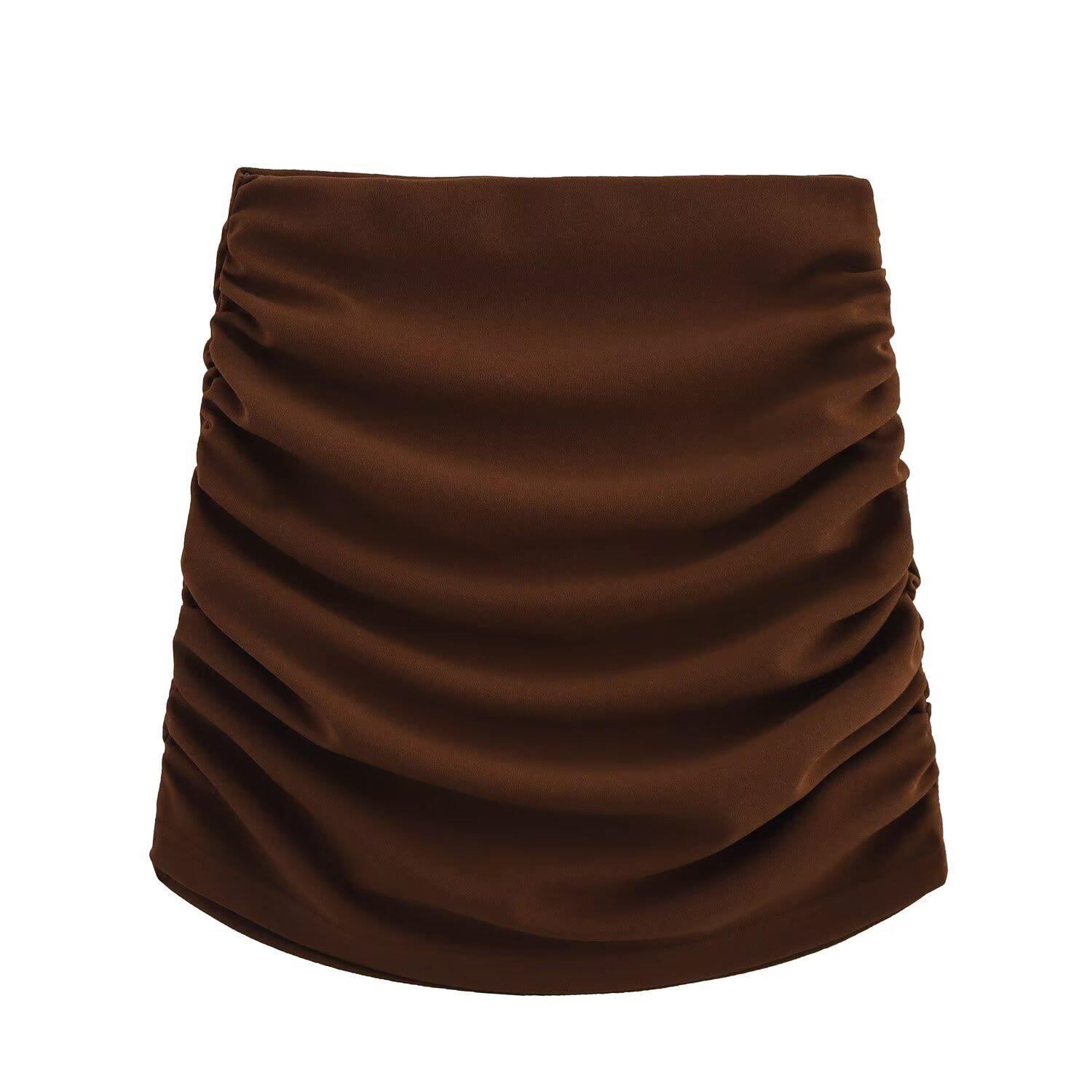 

Весна 2025 Женский Европейский и Американский Стиль Короткий Топ и Юбка Миди Силуэта Баллон M