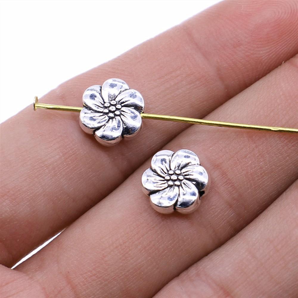 20pcs Flower Small Hole Bead Charms For Jewelry Making DIY Crafts Making Findings Handmade Tibetan Jewelry