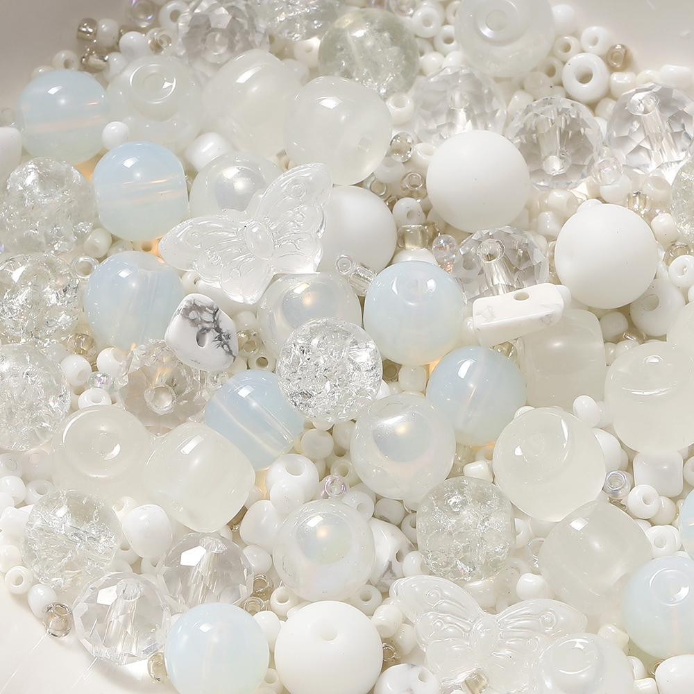20g/Lot 8mm Mixed Glass Irregular Shape Charm Seed Loose Beads for Handmade DIY Necklace Bracelets Jewelry Accessories