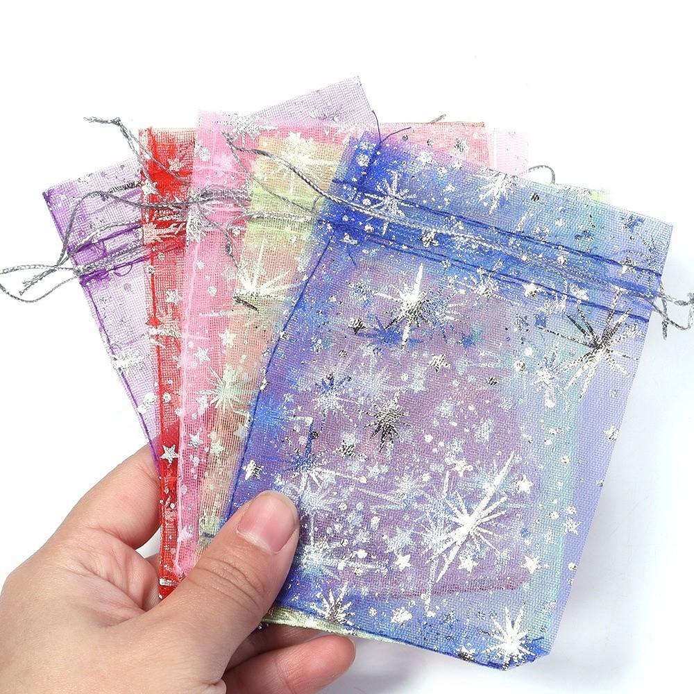 10Pcs Transparent Drawstring Gifts Bag Wedding Christmas Candy Gift Bags Jewelry Storage