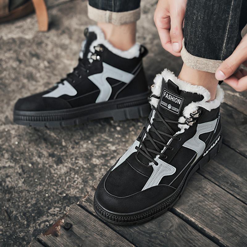 Fashion Men's Winter Warm Cotton Shoes 2025 New Classic Fashion Retro Plush Comfortable Anti Slip Snow Boots Outdoor Sports Casual Shoes