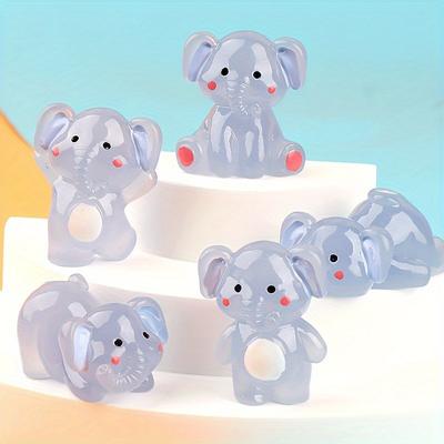 Elefante Luminoso Ornamento de Resina DIY Joias Micro Paisagem Decoração de Mesa Pingente Chaveiro