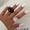 Ingemark 4 Colors Vintage Simple Irregular Resin Rings for Women Minimalist Smooth  Geometric Rings New Year Party Jewelry Gift