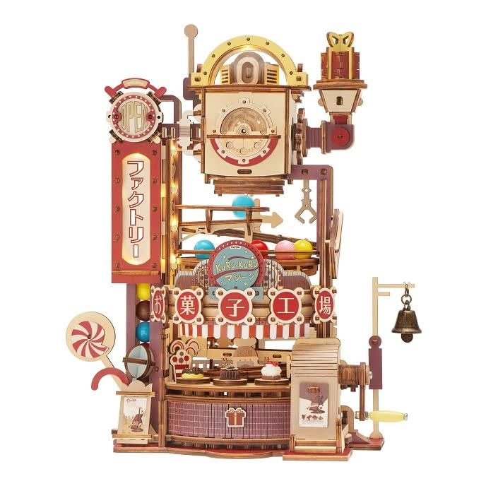 Moving 3D Wooden Puzzle Candy Factory with Japanese Instructions Tsukurundesu®