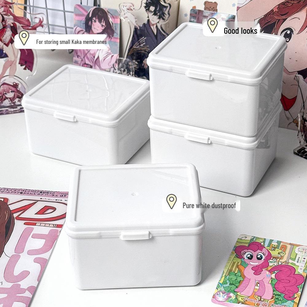 Pure White Flip-Top Storage Box for My Little Pony Cards - Multifunctional Dustproof Organizer