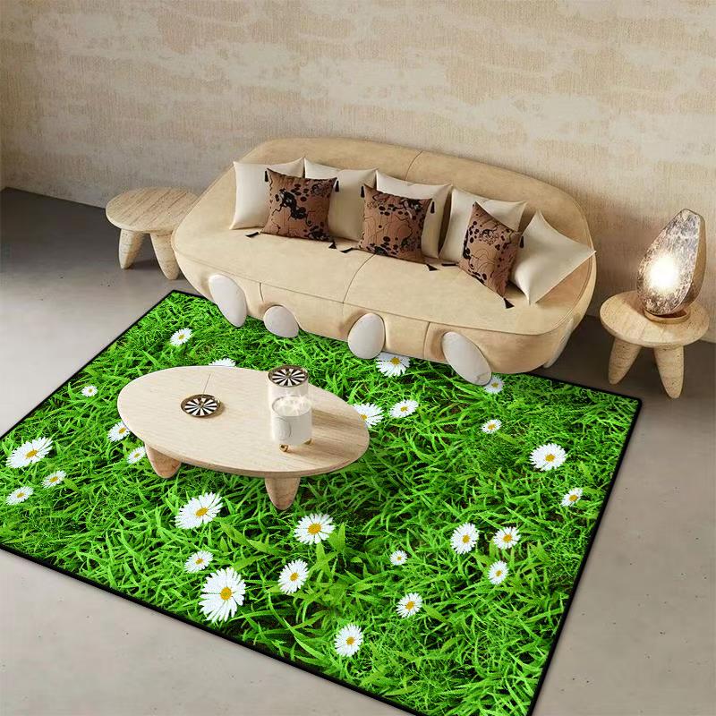 Modern Plant Pattern Large Rugs for Living Room Flower Design Room Decor Soft Bedroom Carpet Entrance Door Mat Machine Washable