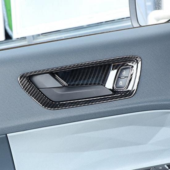 ABS Carbon Interior Door Handle Bowl Trim Styling Cover For Ford Maverick +