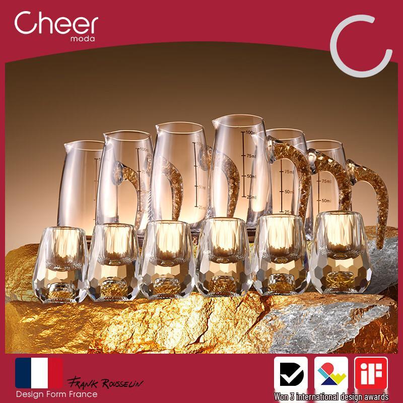 

Cheer Gold Foil Baijiu Decanter & Cup Set