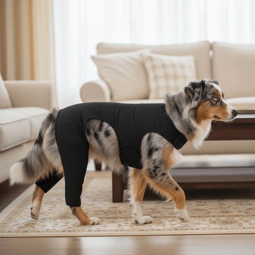 Atmungsaktiver Hunde-Bein-Rehabilitationsanzug Verstellbare Hunde-Kniebandage Haustier-Erholungsanzug Verstauchungs-Pflege