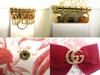 Authentic GUCCI Double G GG Ribbon Motif White Leather 6 Pics Key Chain #b103  Open box