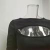 Women's 2024 Ribbed Hollowed-Out Long-Sleeve Top - Sexy Fashion with Chest-Revealing Design