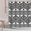 Schwarz Weiß Duschvorhang Southwest Boho Tribal Stoff Duschvorhänge Navajo Ethnisch Westlich Geometrisch Badezimmervorhang Badezimmer